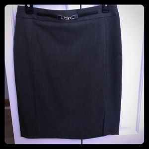 Express GrayPencil Slit, Silver & Blk Leather Belt